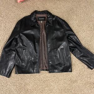 Banana republic black leather jacket.  Size xl